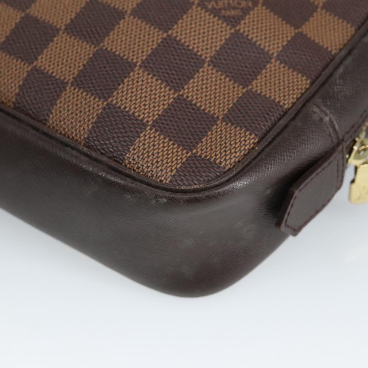 LOUIS VUITTON Damier Ebene Trousse Toilette 25 Clutch Bag N47624 LV Auth 100256