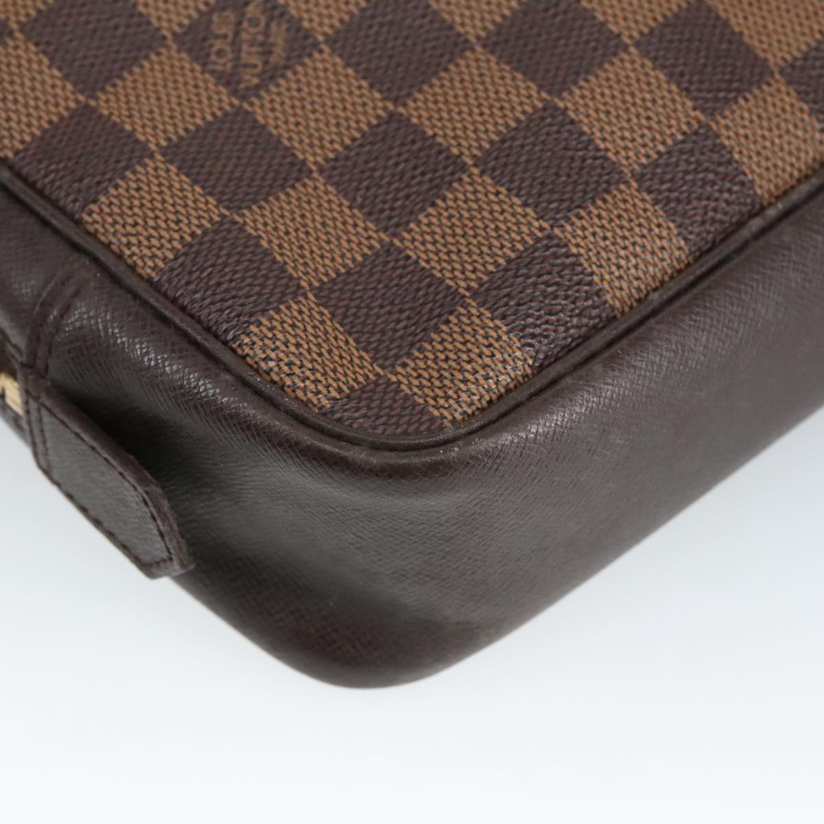 LOUIS VUITTON Damier Ebene Trousse Toilette 25 Clutch Bag N47624 LV Auth 100256