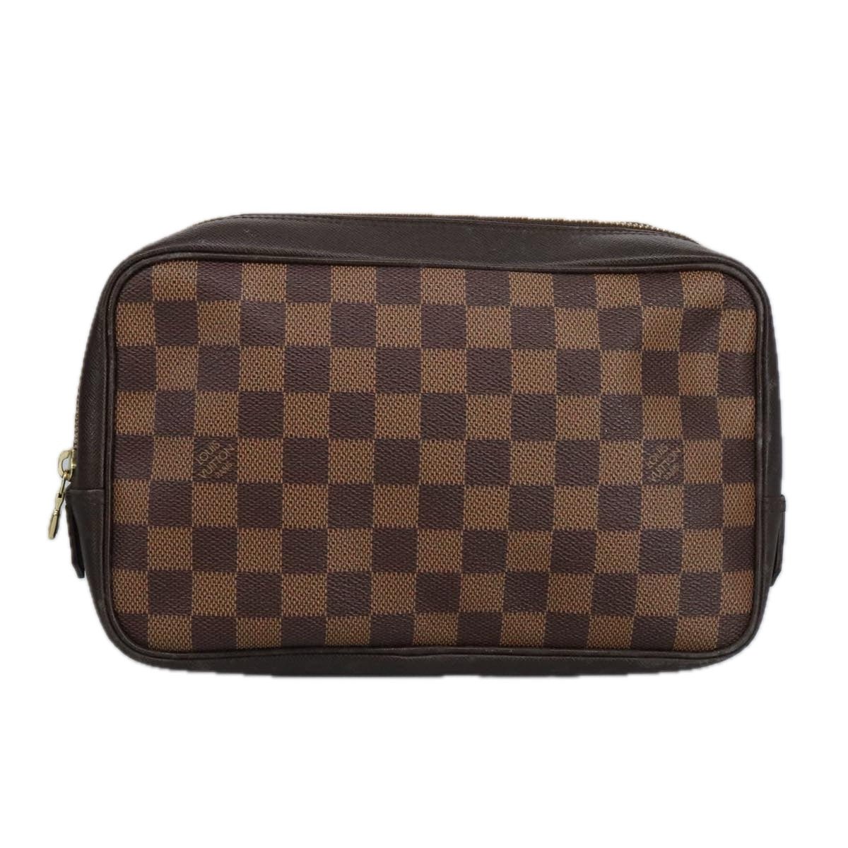 LOUIS VUITTON Damier Ebene Trousse Toilette 25 Clutch Bag N47624 LV Auth 100256