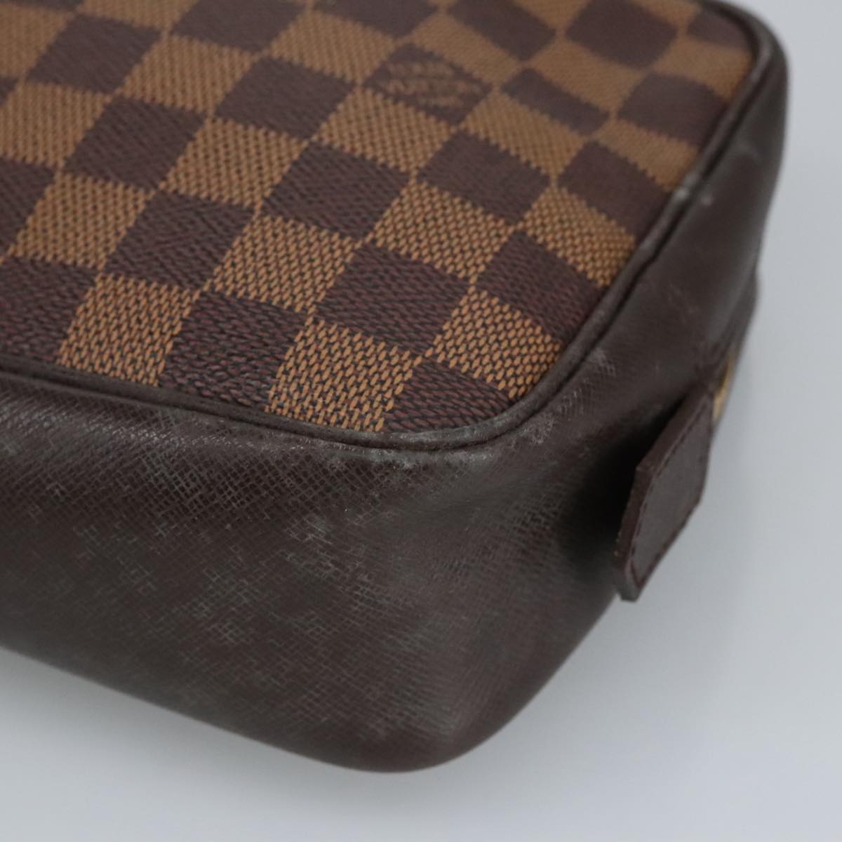 LOUIS VUITTON Damier Ebene Trousse Toilette 25 Clutch Bag N47624 LV Auth 100256