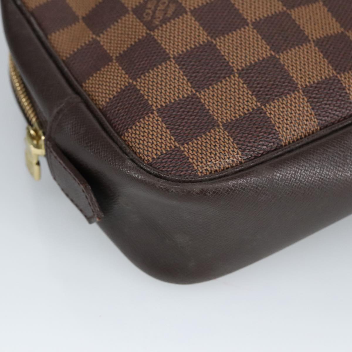 LOUIS VUITTON Damier Ebene Trousse Toilette 25 Clutch Bag N47624 LV Auth 100256