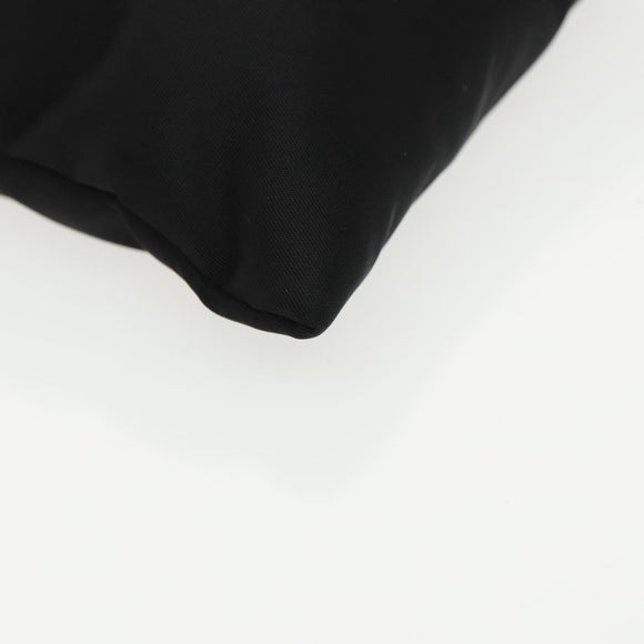 PRADA Chain Shoulder Bag Nylon Black Silver Auth 100262AV