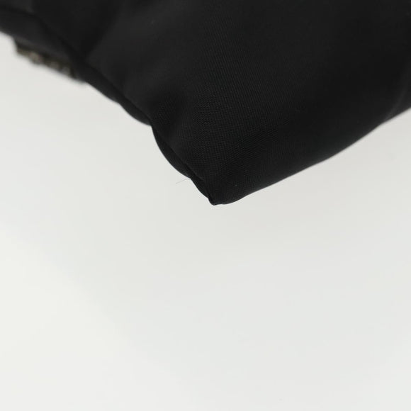 PRADA Chain Shoulder Bag Nylon Black Silver Auth 100262AV