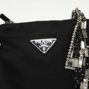 PRADA Chain Shoulder Bag Nylon Black Silver Auth 100262AV-18