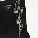PRADA Chain Shoulder Bag Nylon Black Silver Auth 100262AV-19