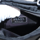 PRADA Chain Shoulder Bag Nylon Black Silver Auth 100262AV-20