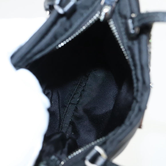 PRADA Chain Shoulder Bag Nylon Black Silver Auth 100262AV