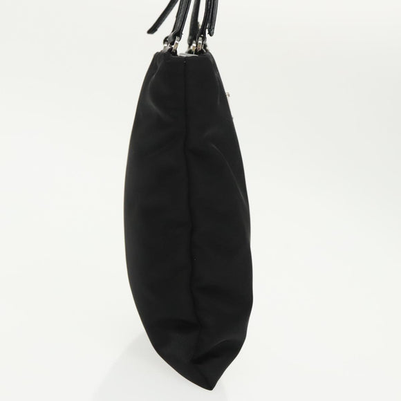 PRADA Chain Shoulder Bag Nylon Black Silver Auth 100262AV