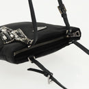 PRADA Chain Shoulder Bag Nylon Black Silver Auth 100262AV-6
