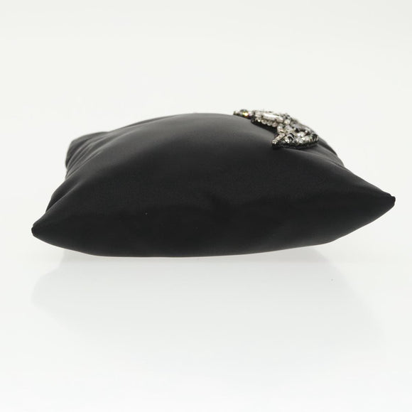 PRADA Chain Shoulder Bag Nylon Black Silver Auth 100262AV