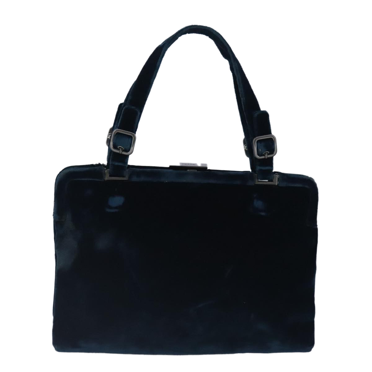 PRADA Hand Bag Velor Navy Auth 100263 - 0