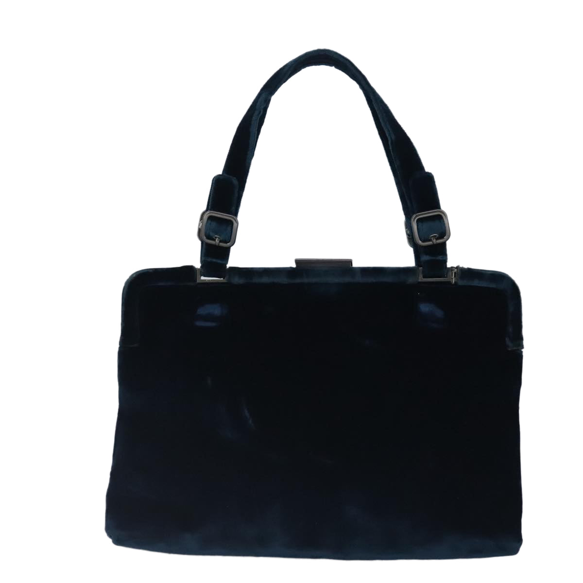 PRADA Hand Bag Velor Navy Auth 100263