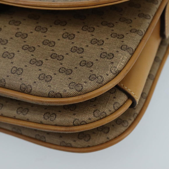 GUCCI Micro GG Supreme Shoulder Bag PVC Beige Gold 001 406 1780 Auth 100267