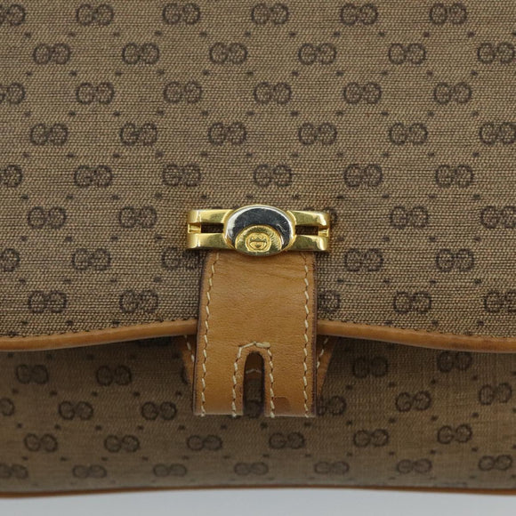 GUCCI Micro GG Supreme Shoulder Bag PVC Beige Gold 001 406 1780 Auth 100267