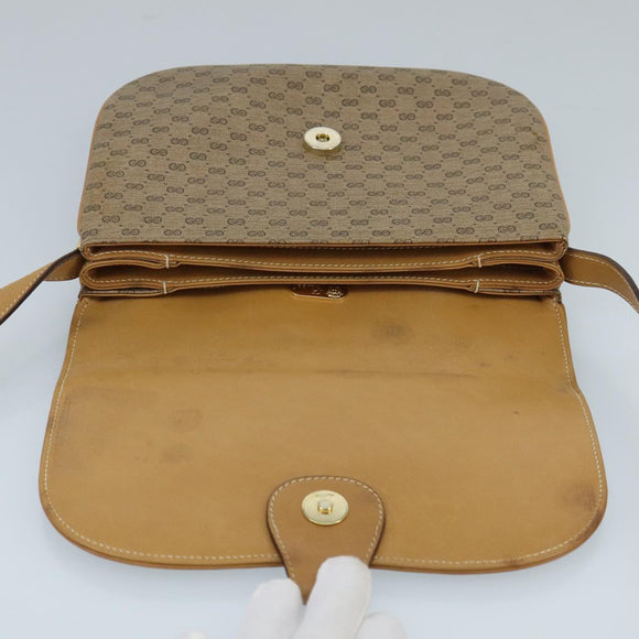 GUCCI Micro GG Supreme Shoulder Bag PVC Beige Gold 001 406 1780 Auth 100267