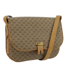 GUCCI Micro GG Supreme Shoulder Bag PVC Beige Gold 001 406 1780 Auth 100267