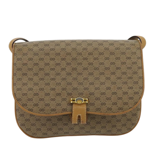 GUCCI Micro GG Supreme Shoulder Bag PVC Beige Gold 001 406 1780 Auth 100267