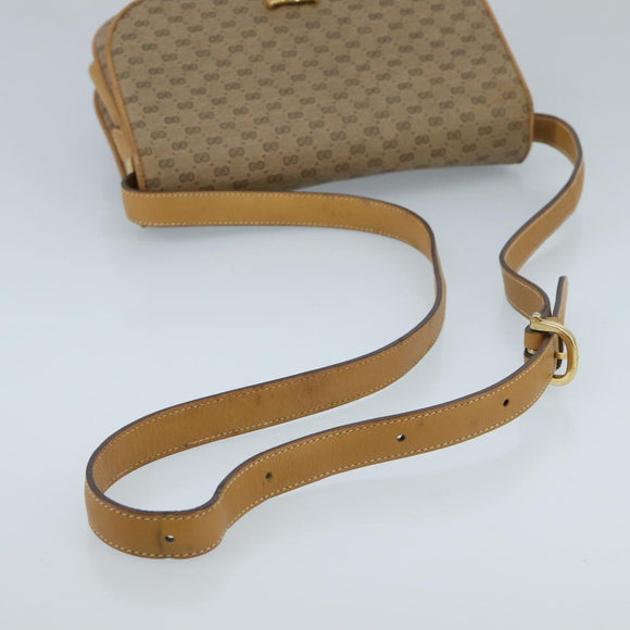 GUCCI Micro GG Supreme Shoulder Bag PVC Beige Gold 001 406 1780 Auth 100267