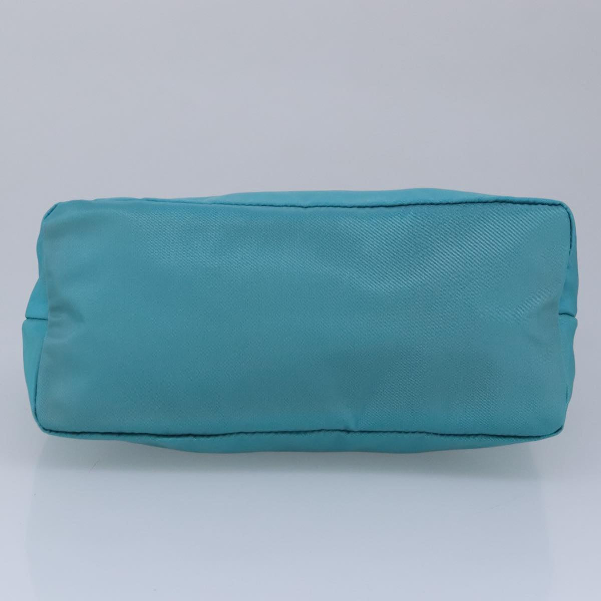 PRADA Accessory Pouch Nylon Turquoise Blue Silver Auth 100270