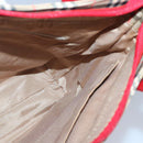 BURBERRY Nova Check Tote Bag Canvas Leather Beige Red Auth 100281-17