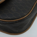 Christian Dior Honeycomb Canvas Shoulder Bag PVC Gold Black Auth 100296-14