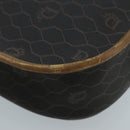 Christian Dior Honeycomb Canvas Shoulder Bag PVC Gold Black Auth 100296-16