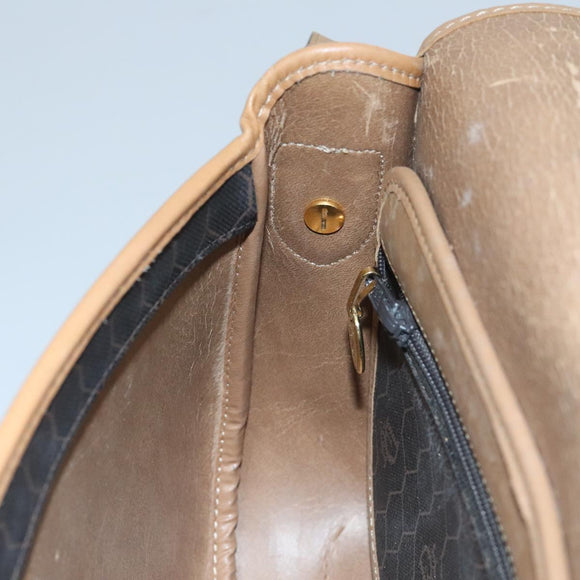 Christian Dior Honeycomb Canvas Shoulder Bag PVC Gold Black Auth 100296