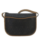 Christian Dior Honeycomb Canvas Shoulder Bag PVC Gold Black Auth 100296-2