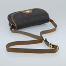 Christian Dior Honeycomb Canvas Shoulder Bag PVC Gold Black Auth 100296-7