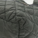 CHANEL Cococoon Shoulder Bag Nylon Gray Silver CC Auth 100324-11