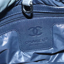 CHANEL Cococoon Shoulder Bag Nylon Gray Silver CC Auth 100324-17