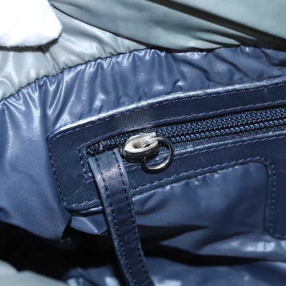 CHANEL Cococoon Shoulder Bag Nylon Gray Silver CC Auth 100324