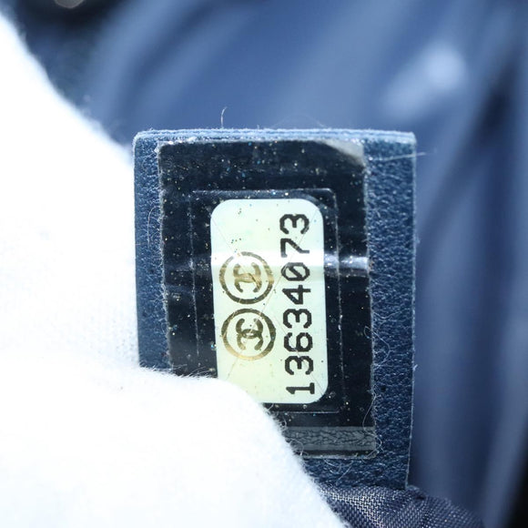 CHANEL Cococoon Shoulder Bag Nylon Gray Silver CC Auth 100324