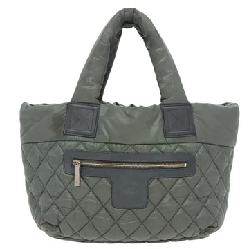 CHANEL Cococoon Shoulder Bag Nylon Gray Silver CC Auth 100324 - 0