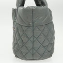 CHANEL Cococoon Shoulder Bag Nylon Gray Silver CC Auth 100324-4