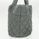 CHANEL Cococoon Shoulder Bag Nylon Gray Silver CC Auth 100324-5