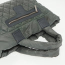 CHANEL Cococoon Shoulder Bag Nylon Gray Silver CC Auth 100324-6