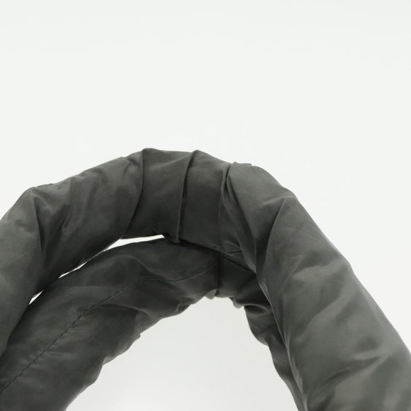 CHANEL Cococoon Shoulder Bag Nylon Gray Silver CC Auth 100324