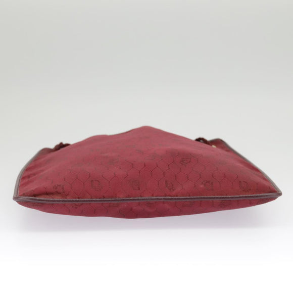 Christian Dior Honeycomb Canvas Shoulder Bag Red Gold Auth 100345