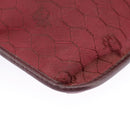 Christian Dior Honeycomb Canvas Shoulder Bag Red Gold Auth 100345-10