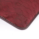 Christian Dior Honeycomb Canvas Shoulder Bag Red Gold Auth 100345-15
