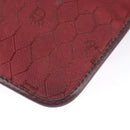 Christian Dior Honeycomb Canvas Shoulder Bag Red Gold Auth 100345-16