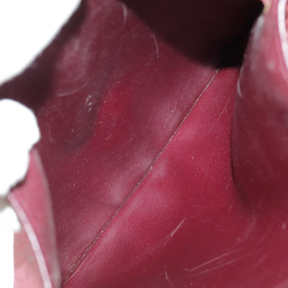 Christian Dior Honeycomb Canvas Shoulder Bag Red Gold Auth 100345