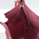 Christian Dior Honeycomb Canvas Shoulder Bag Red Gold Auth 100345-19