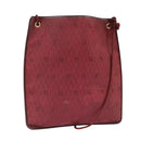 Christian Dior Honeycomb Canvas Shoulder Bag Red Gold Auth 100345-1