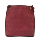 Christian Dior Honeycomb Canvas Shoulder Bag Red Gold Auth 100345-13