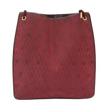 Christian Dior Honeycomb Canvas Shoulder Bag Red Gold Auth 100345 - 0