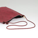 Christian Dior Honeycomb Canvas Shoulder Bag Red Gold Auth 100345-7