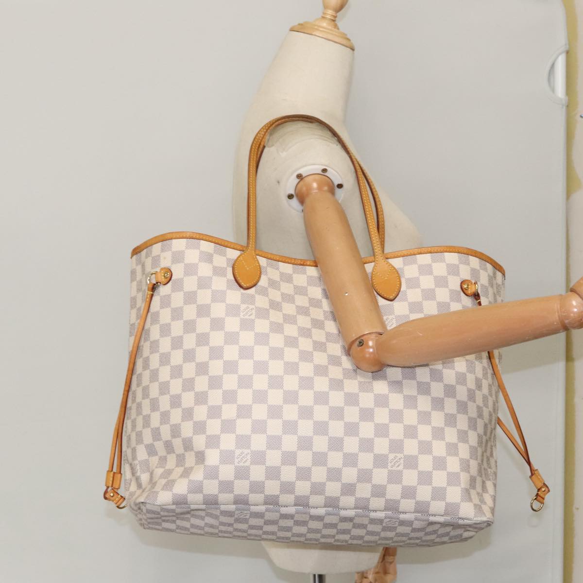 LOUIS VUITTON Damier Azur Neverfull GM Tote Bag N41360 LV Auth 100358