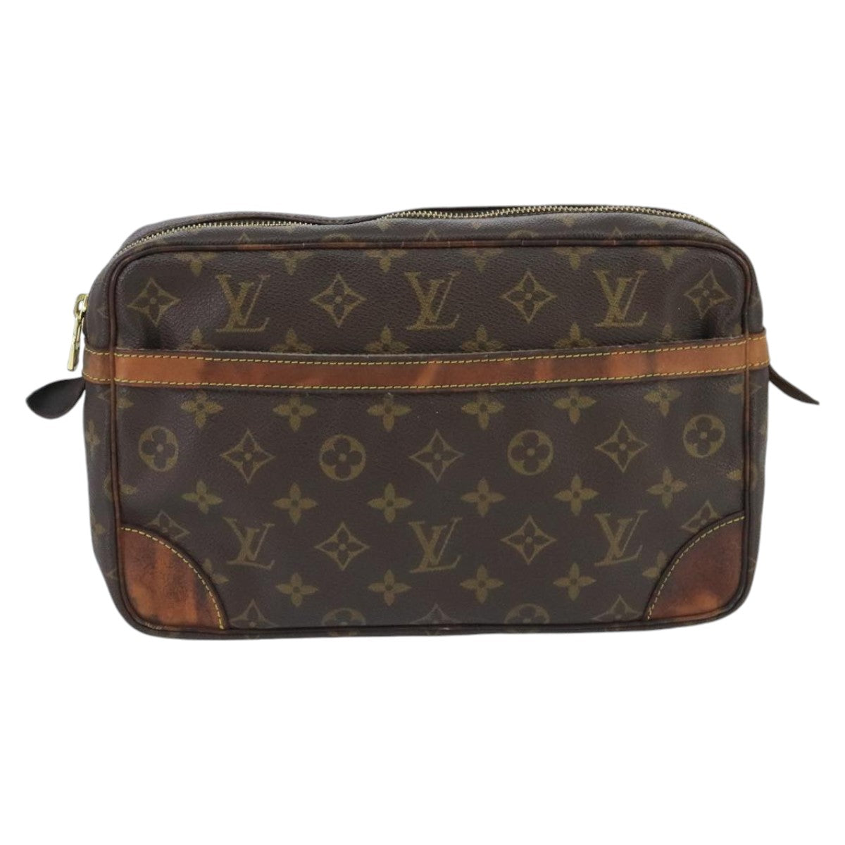 LOUIS VUITTON Monogram Compiegne 28 Clutch Bag M51845 LV Auth 100367